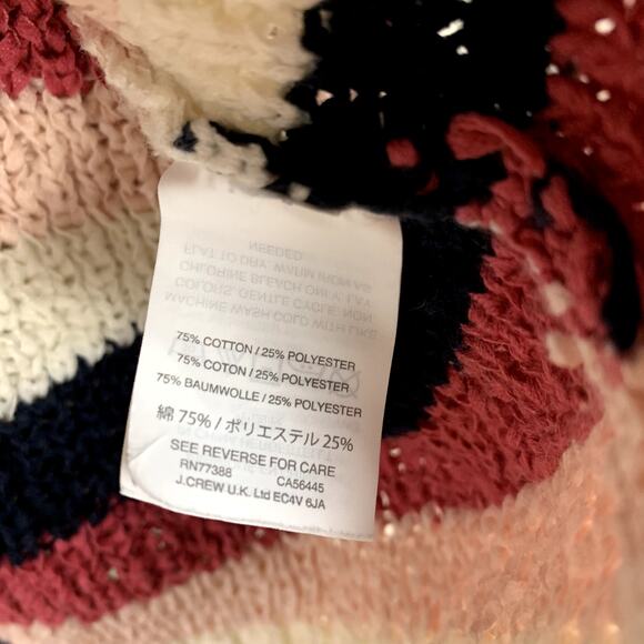 J Crew Chunky Knit Stripe Sleeveless Sweater Pink Blue XL Extra Large - Picture 7 of 8